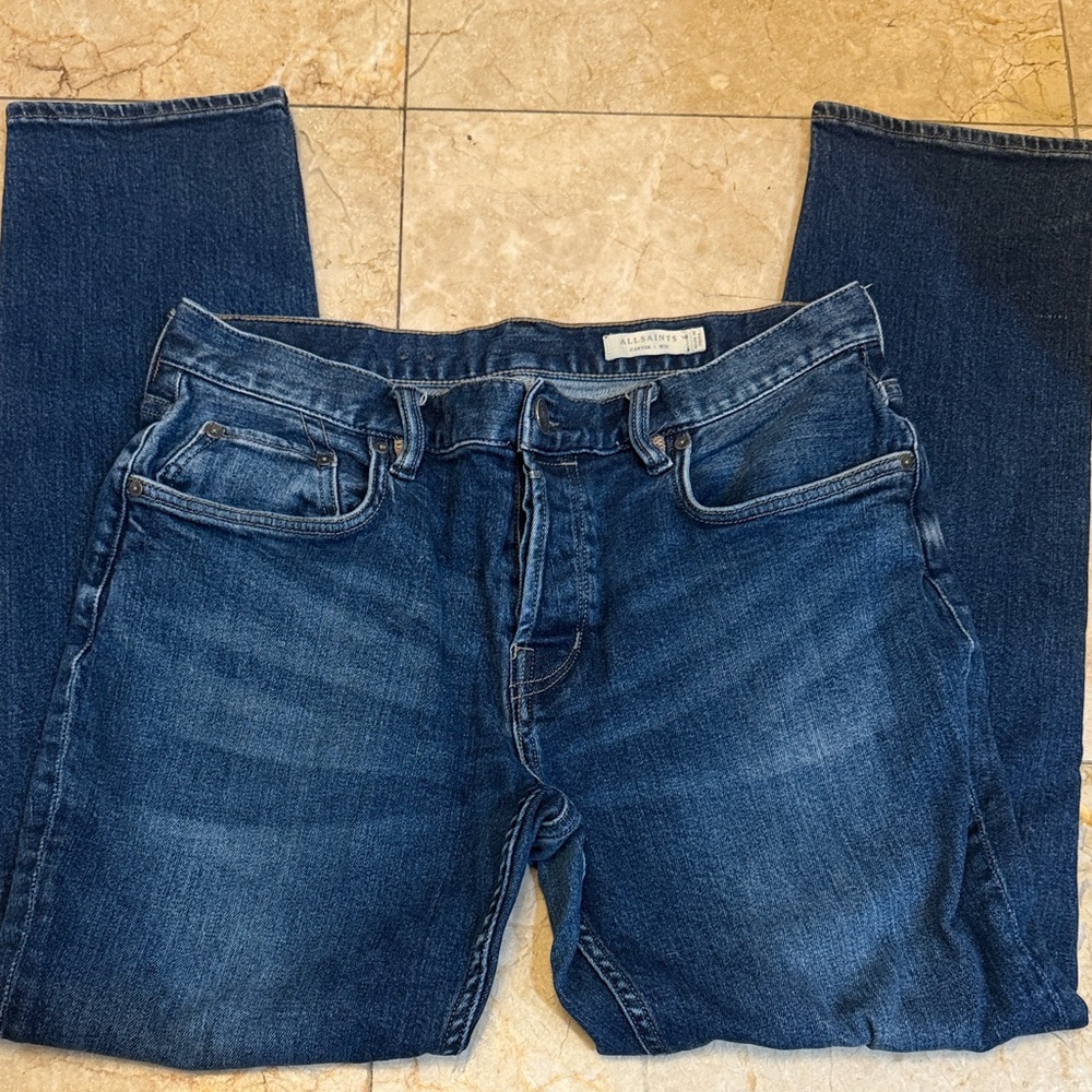 All Saints Dark Indigo Carter Straight Jeans